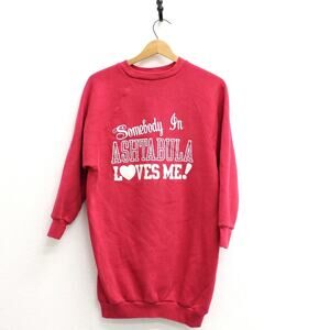 Vintage Somebody In Ashtabula Ohio Loves Me Extra Long Sweatshirt Large